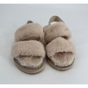 Pajar Fuzzy Slingback Womens Slippers Mara In Cream Size 37 6 6.5